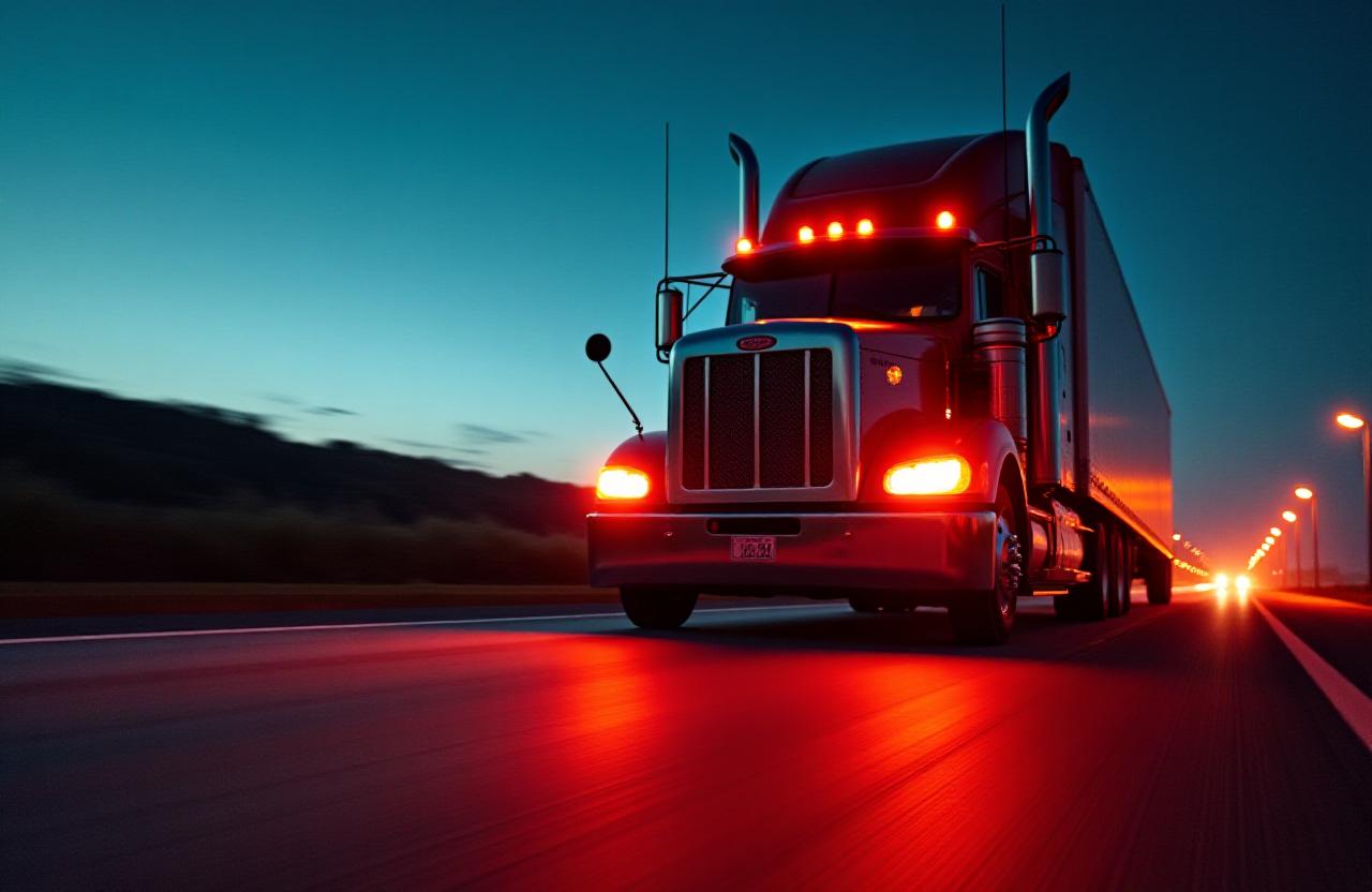 Heavy freight truck on the move